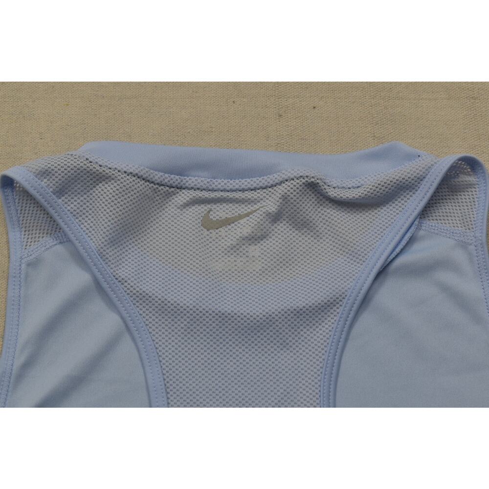 Nike Running Dri-Fit Tank Top Women's Size Medium Blue Mesh Back Racerback Sleev - Picture 3 of 8